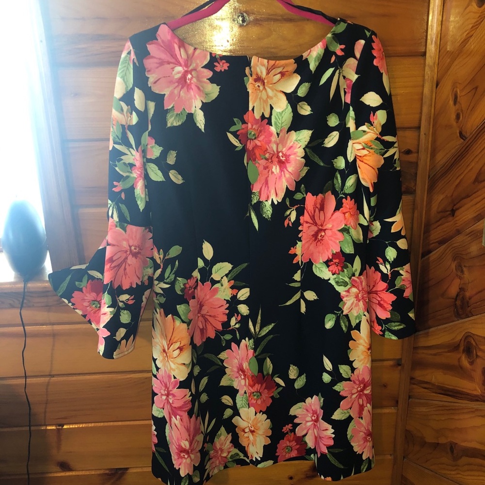 Floral, Bell Sleeve Dress